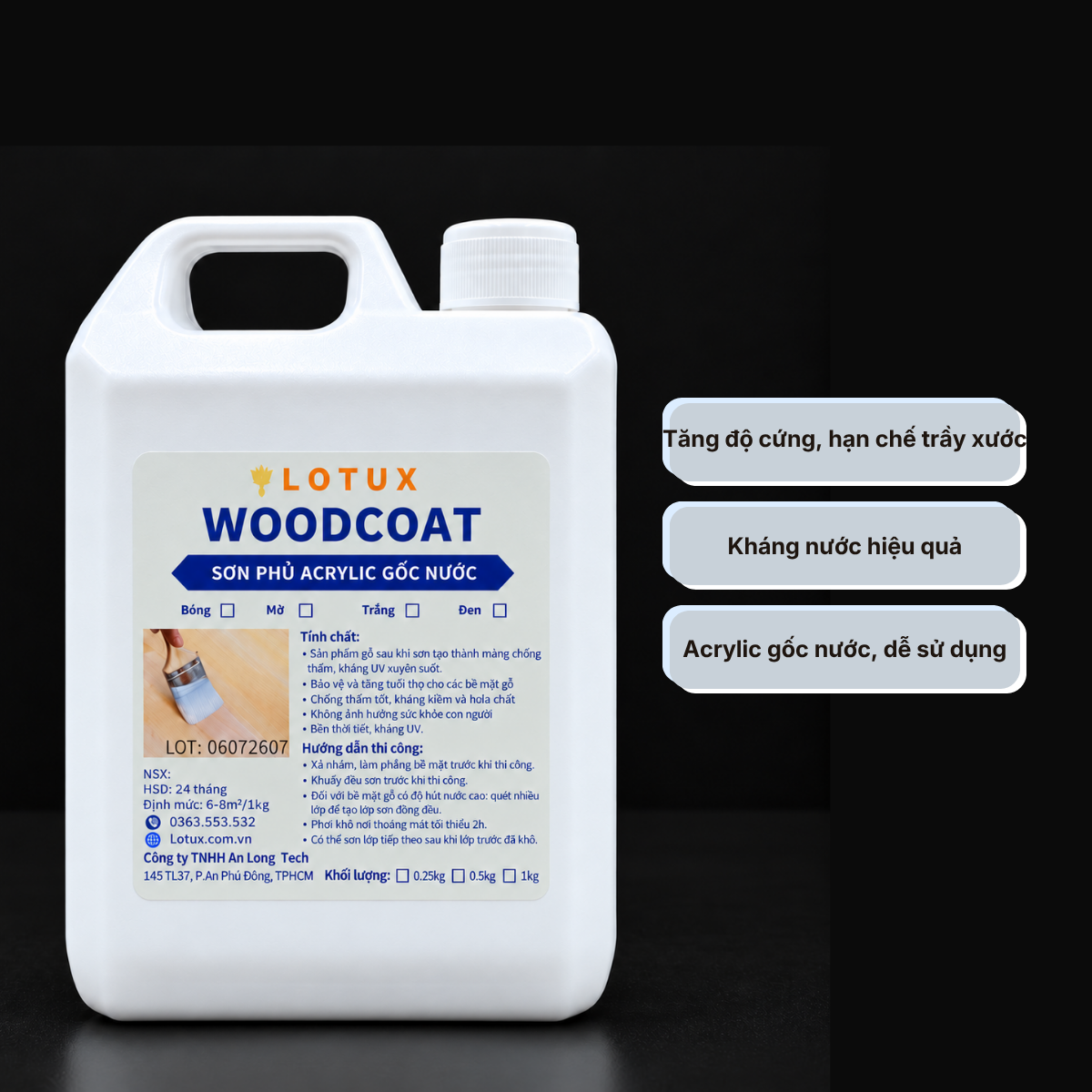 Sơn phủ gốc Acrylic gốc nước Lotux WoodCoat