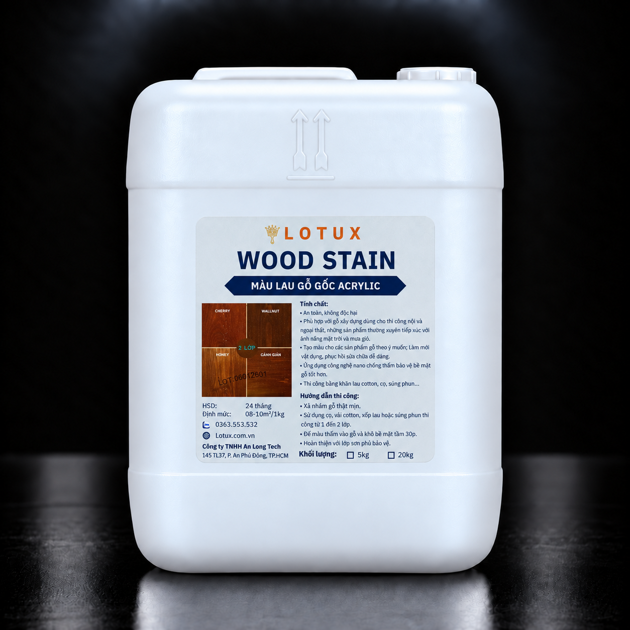 Màu lau gỗ Lotux Wood Stain Can 5kg - Can 20kg