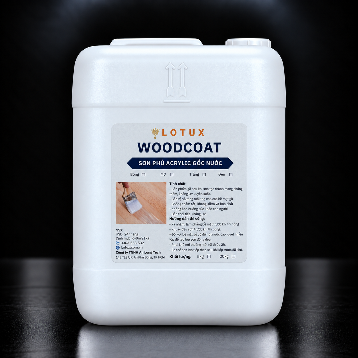 Sơn phủ chống thấm Lotux Woodcoat Can 5kg - Can 20kg