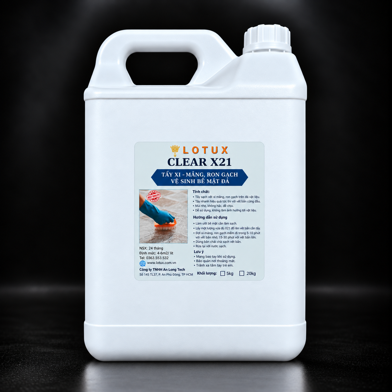  Vệ Sinh Bề Mặt Đá Lotux Clear X21 Can 5kg - Can 20kg
