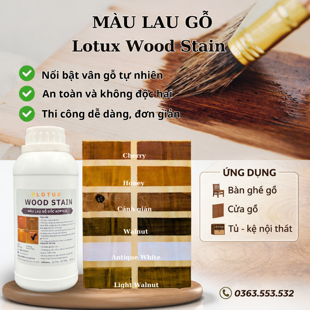 Các tông màu lau gỗ đẹp được ưa chuộng trong thiết kế nội thất