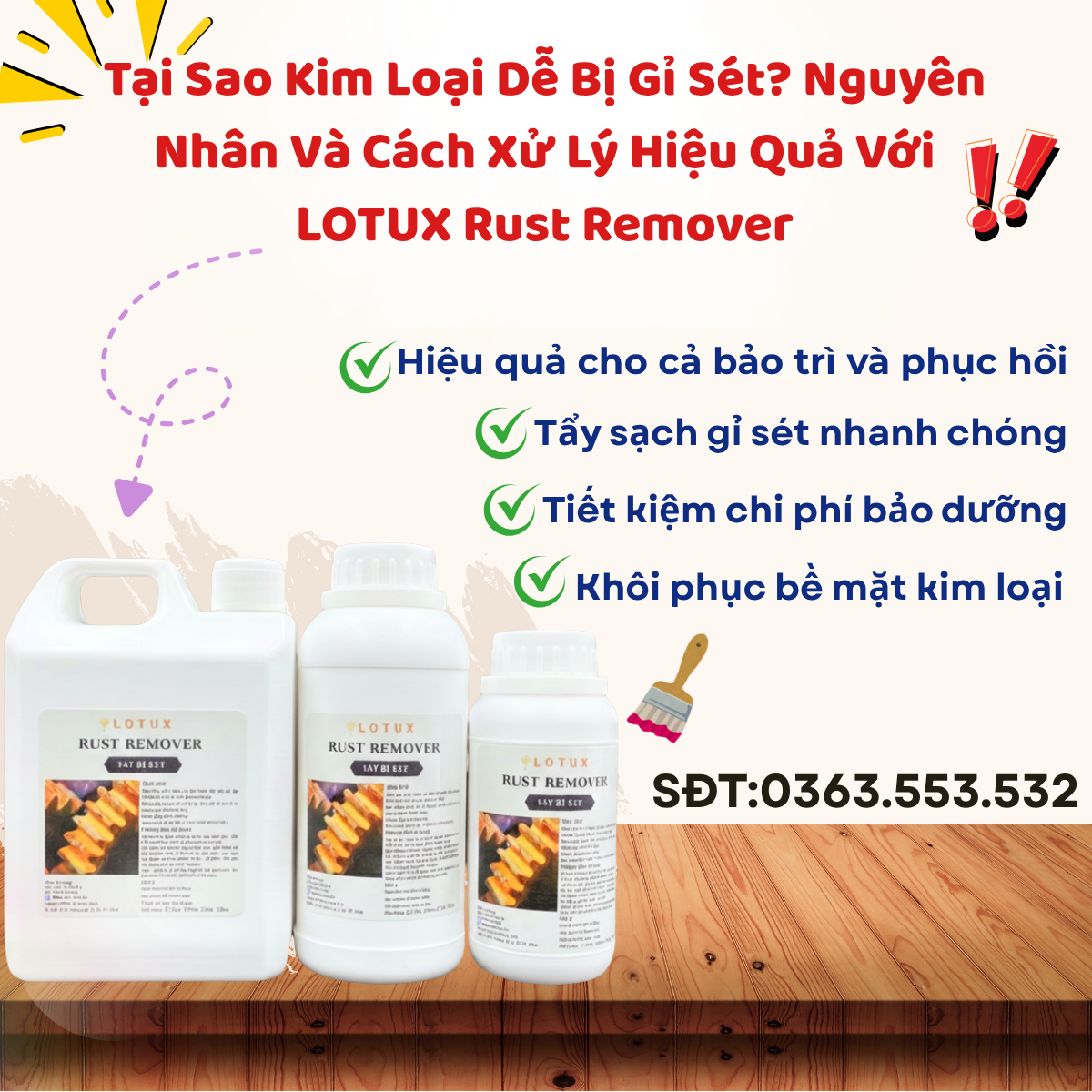 Tại Sao Kim Loại Dễ Bị Gỉ Sét? Nguyên Nhân Và Cách Xử Lý Hiệu Quả Với LOTUX Rust Remover