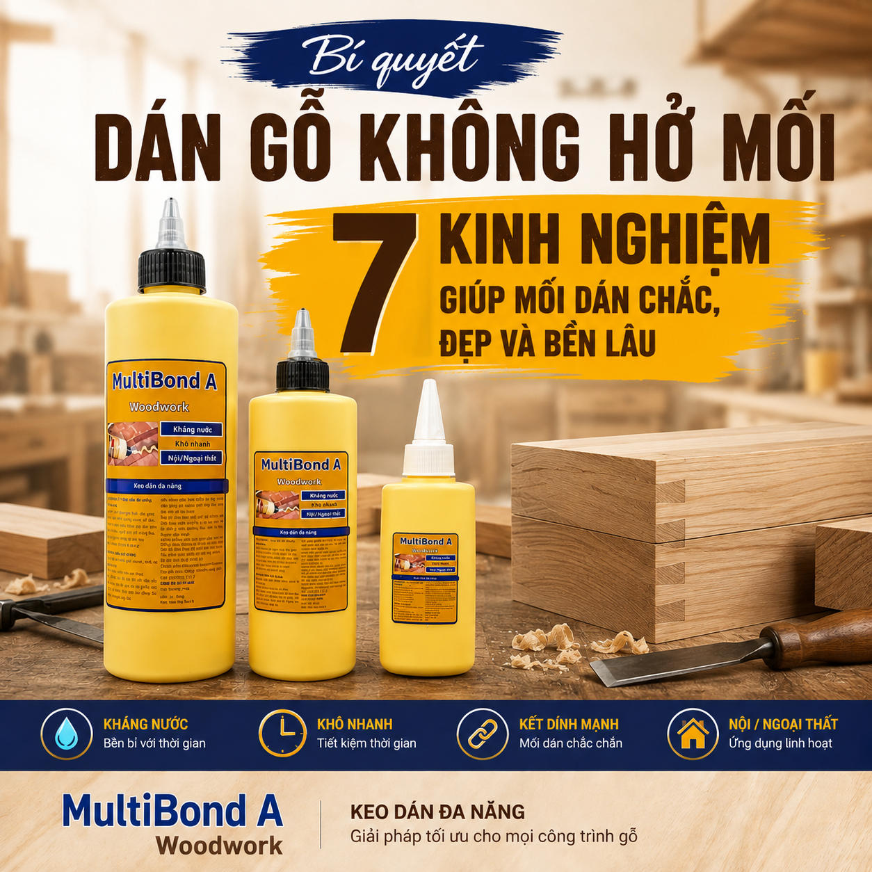 Bí quyết dán gỗ không hở mối – 7 kinh nghiệm giúp mối dán chắc, đẹp và bền lâu